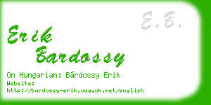 erik bardossy business card